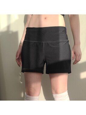 Athletic Works Jet Black Lightweight Workout Biker Shorts (L)